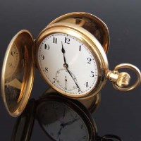 Lot 374 - Eighteen carat gold watch.