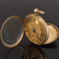 Lot 375 - 18ct gold open faced pocket watch