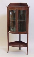Lot 429 - Edwardian mahogany inlaid corner cabinet.