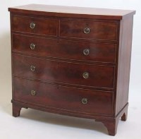 Lot 431 - Victorian mahogany bow front chest of drawers.