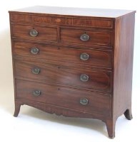 Lot 432 - Late Georgian mahogany chest of drawers.