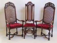 Lot 456 - Four William & Mary dining chairs and two elbow chairs.