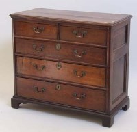 Lot 462 - George III oak chest of drawers.