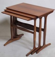 Lot 464 - Nest of three rosewood tables.