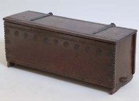 Lot 494 - Early 18th Century Oak Six Plank Chest