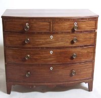 Lot 507 - George III Mahogany Bow Front Chest of Drawers