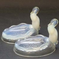 Lot 516 - Pair of Verlys glass dishes.