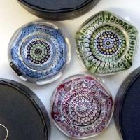 Lot 523 - Three boxed Whitefriars paperweights   one cut