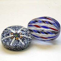 Lot 546 - Blue jasper ground paperweight possibly St Louis