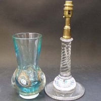 Lot 549 - Paperweight vase   of thistle shape, set with