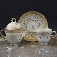 Lot 579 - Chelsea Derby chocolate cup and saucer circa 1780