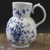 Lot 584 - Worcester cabbage moulded jug circa 1760  painted