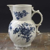 Lot 586 - Worcester cabbage moulded mask jug circa 1770