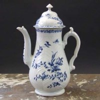 Lot 591 - Worcester feather moulded coffee pot circa 1760