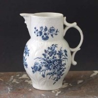 Lot 596 - Worcester cabbage leaf mask jug circa 1770