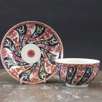 Lot 597 - Worcester large teabowl and saucer circa 1775