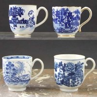 Lot 613 - Four Worcester coffee cups circa 1770 -1780