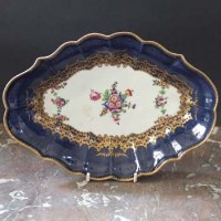 Lot 616 - Worcester lozenge dish circa 1775   painted with