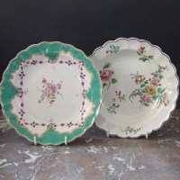 Lot 627 - Two Worcester plates circa 1770   painted with