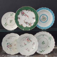 Lot 628 - Five Worcester plates and a saucer dish circa
