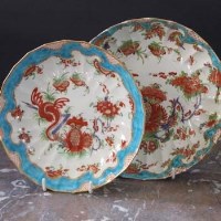 Lot 630 - Two Worcester saucer dishes circa 1780   with