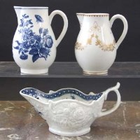 Lot 631 - Two Worcester sparrow beak cream jugs circa 1770