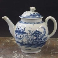 Lot 632 - Worcester teapot circa 1770   painted with Rock