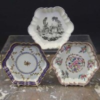 Lot 644 - Three Worcester hexagonal teapot stands circa