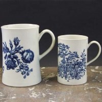 Lot 645 - Two Worcester tankards circa 1770   printed with