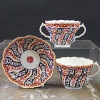 Lot 653 - Worcester chocolate cup and saucer circa 1770