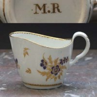 Lot 656 - Flight Worcester jug of rare shape intials M.R to