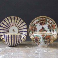 Lot 658 - Flight Worcester cup and saucer circa 1790   with
