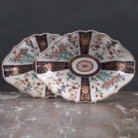 Lot 663 - Two Flights Worcester dishes circa 1790   painted