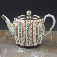 Lot 667 - Worcester teapot circa 1790   painted with hop