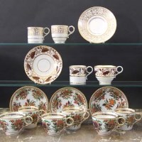 Lot 675 - Five Worcester Flight Barr trios circa 1810 