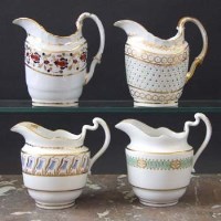 Lot 684 - Four Barr Worcester cream jugs circa 1800   three