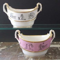 Lot 685 - Two Barr Worcester open boat shaped sucrier circa