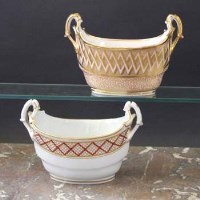 Lot 689 - Two Barr Worcester open boat shaped sucrier circa