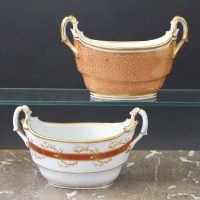 Lot 690 - Two Barr Worcester open boat shaped sucrier circa