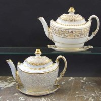 Lot 695 - Two Barr Worcester teapots and stands circa 1800