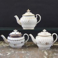Lot 705 - Three Barr Worcester teapots circa 1800  with