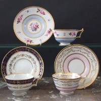 Lot 720 - Three Flight Barr and Barr cups and saucers circa 1820