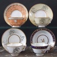 Lot 721 - Four Flight Barr and Barr cups and saucers circa