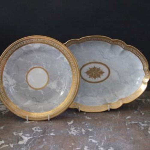 Lot 731 - Barr Flight Barr plate and dish circa 1810