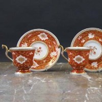 Lot 757 - Pair of Chamberlain Worcester coffee cups circa