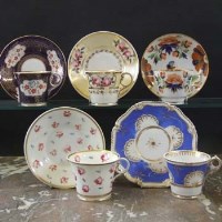 Lot 760 - Five Chamberlain Worcester cups and saucers circa