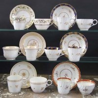 Lot 764 - Six Chamberlains Worcester Trios circa 1800 