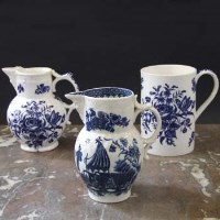 Lot 817 - Caughley mask jug circa 1780   printed with the