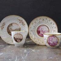 Lot 822 - Coalport cup and saucer circa 1810   London