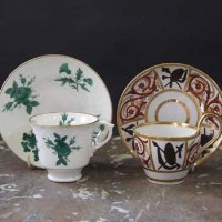 Lot 824 - Two Coalport cups and saucers circa 1810   one of